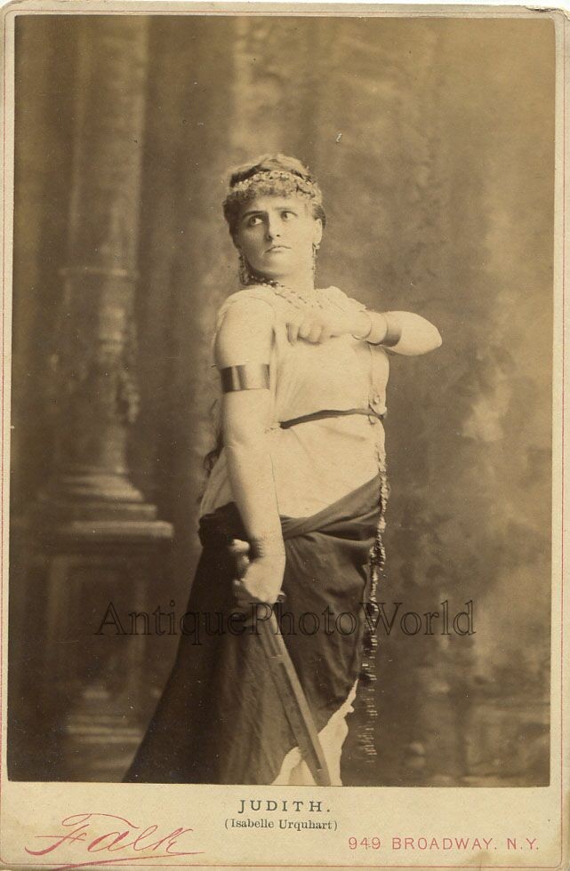 Isabelle Urquhart actress singer with dagger antique cabinet photo Isabelle Urquhart actress singer with dagger antique cabinet photo