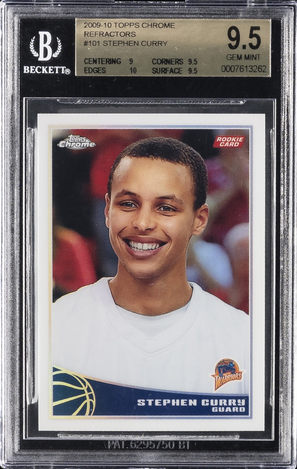 2009-10 TOPPS CHROME REFRACTORS/500 #101 STEPHEN CURRY BGS 9.5