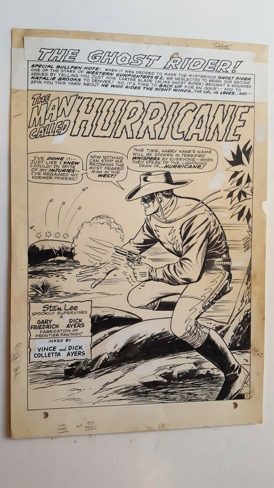 WESTERN GUNFIGHTERS # 3 PAGE 1 SPLASH 1970 VINCE COLLETTA DICK AYERS MARVEL WESTERN GUNFIGHTERS # 3 PAGE 1 SPLASH 1970 VINCE COLLETTA DICK AYERS MARVEL