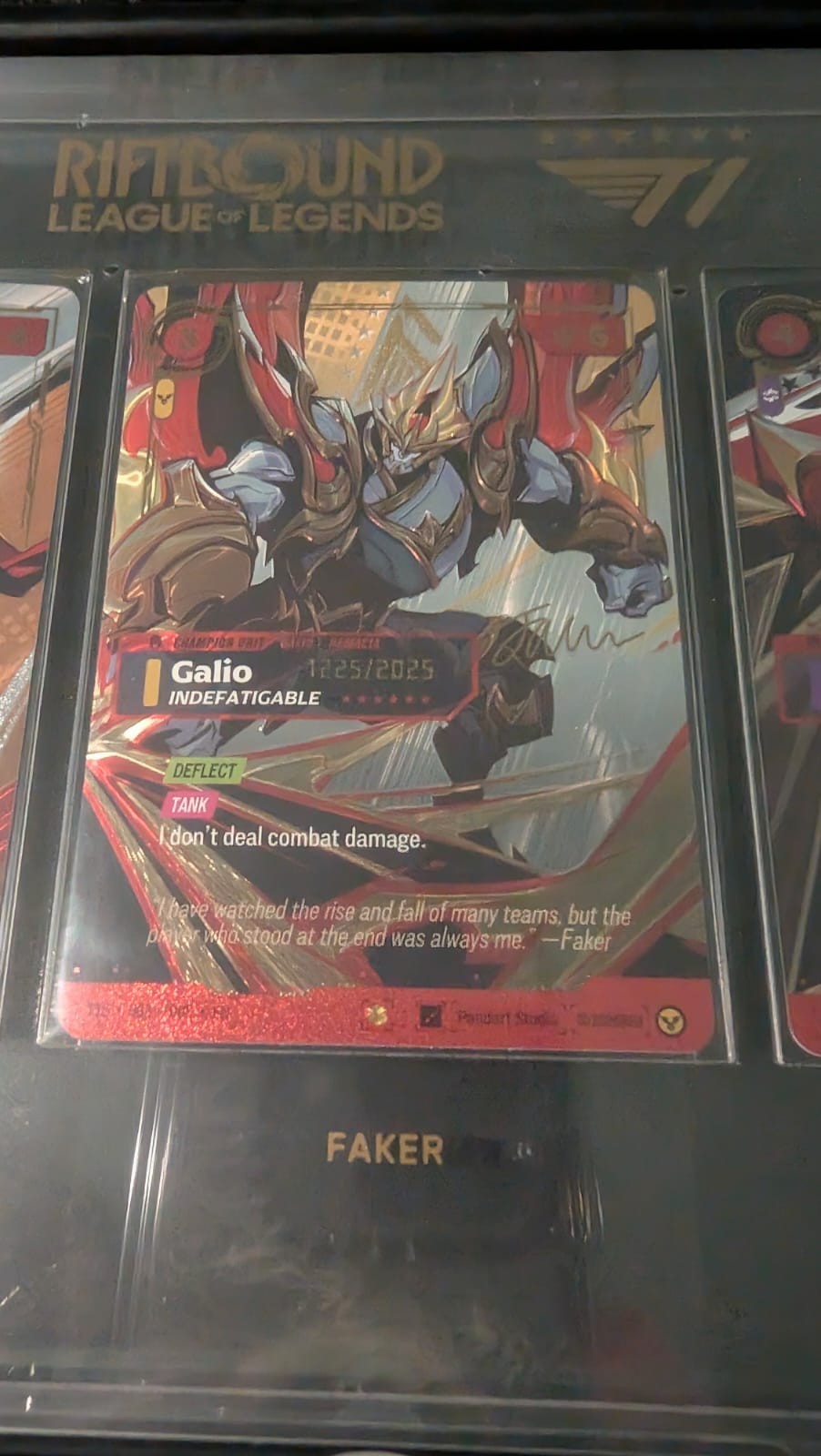 T1 Faker Galio #1225 /2025 Riftbound x T1 2025 Worlds Champion Signature English
