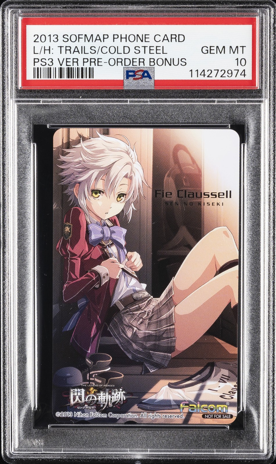 2013 SOFMAP PHONE CARD THE LEGEND OF HEROES: TRAILS OF COLD STEEL PSA 10 2013 SOFMAP PHONE CARD THE LEGEND OF HEROES: TRAILS OF COLD STEEL PSA 10