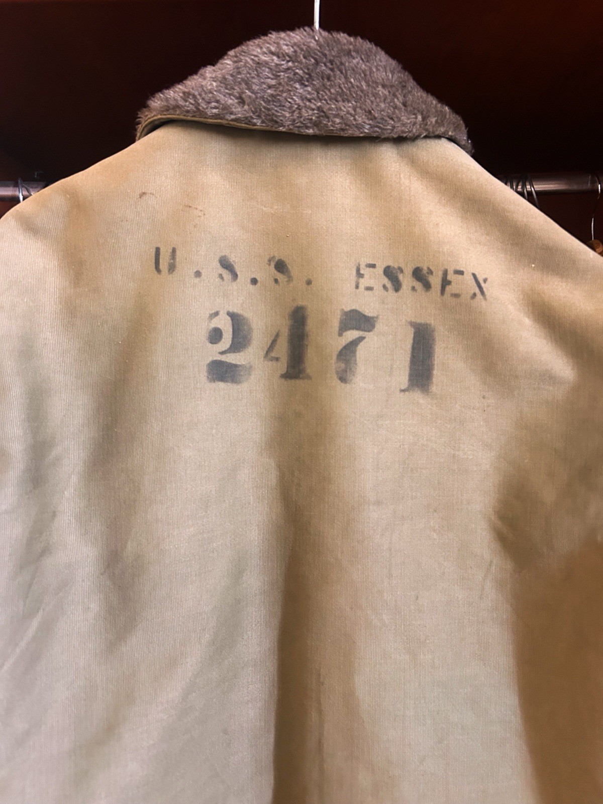 WW2 ‘40s N1 Deck Jacket Size 42 Large - Stencilled USS Essex