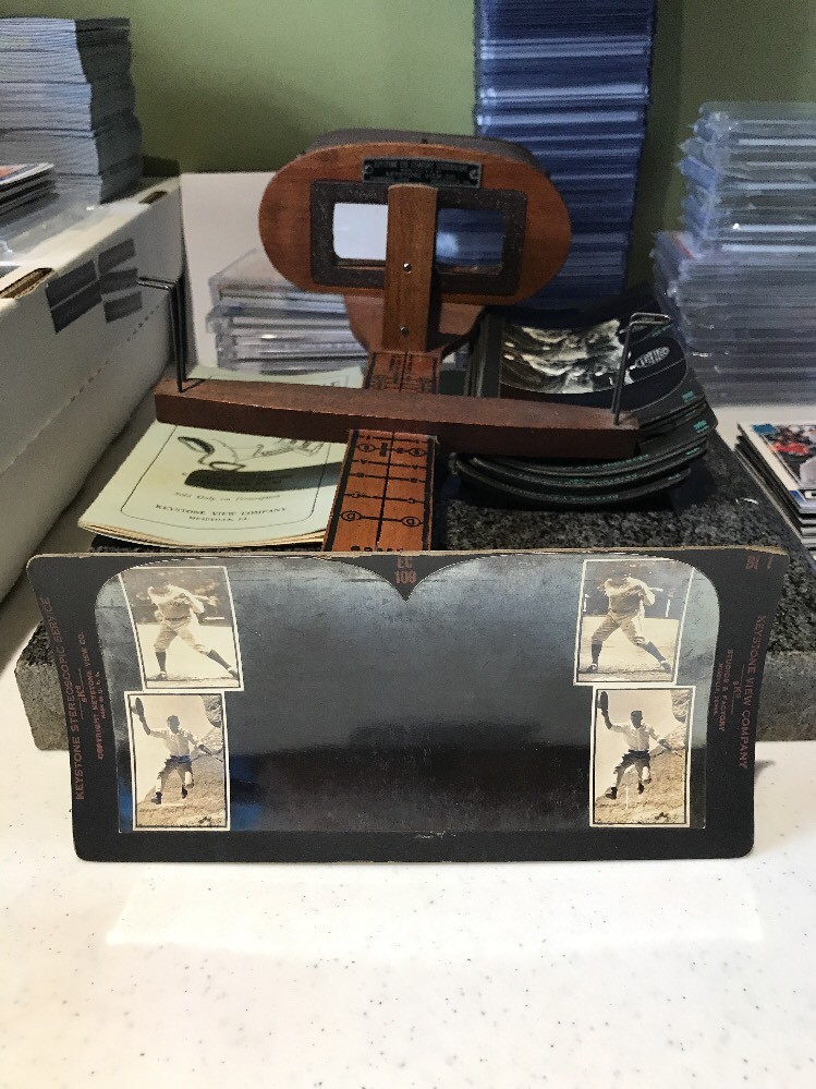 1892 Keystone Eye Comfort Stereoscope W/Manual 12 Cards + Rare Babe Ruth Card 1892 Keystone Eye Comfort Stereoscope W/Manual 12 Cards + Rare Babe Ruth Card