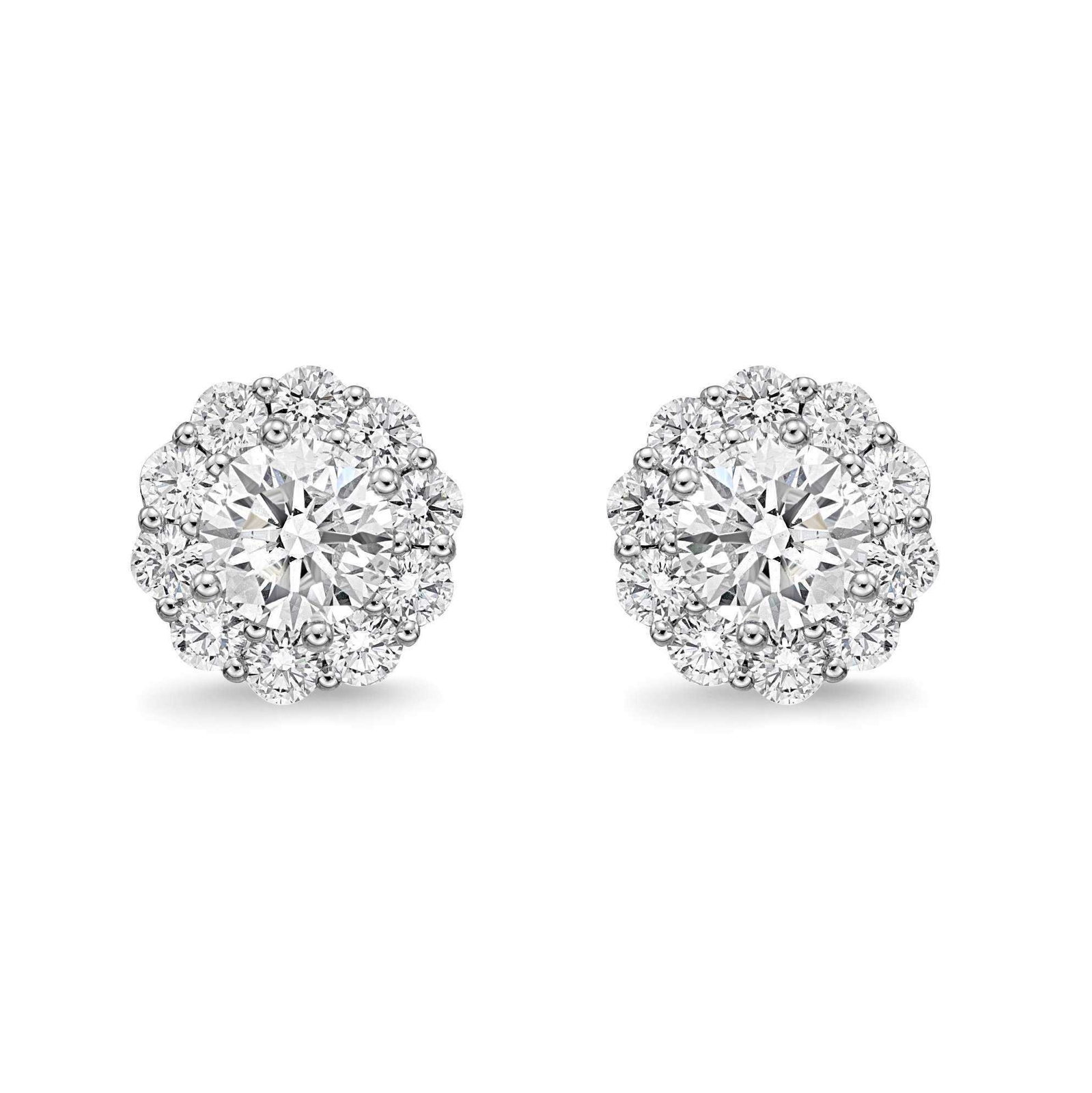 Memoire Blossom Collection Diamond Stud Earrings 1.52 ctw 18K White Gold Memoire Blossom Collection Diamond Stud Earrings 1.52 ctw 18K White Gold