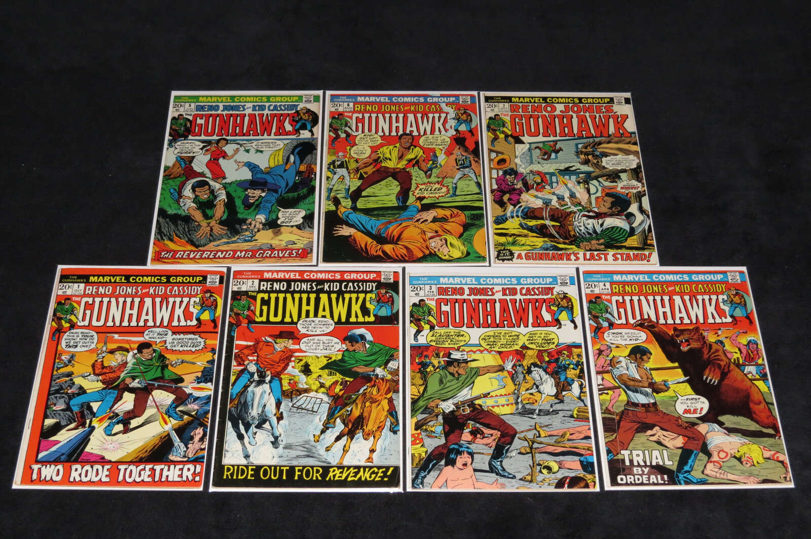 GUNHAWKS 1 2 3 4 5 6 7 COMPLETE SERIES 1972 RENO JONES & KID CASSIDY WESTERN LOT