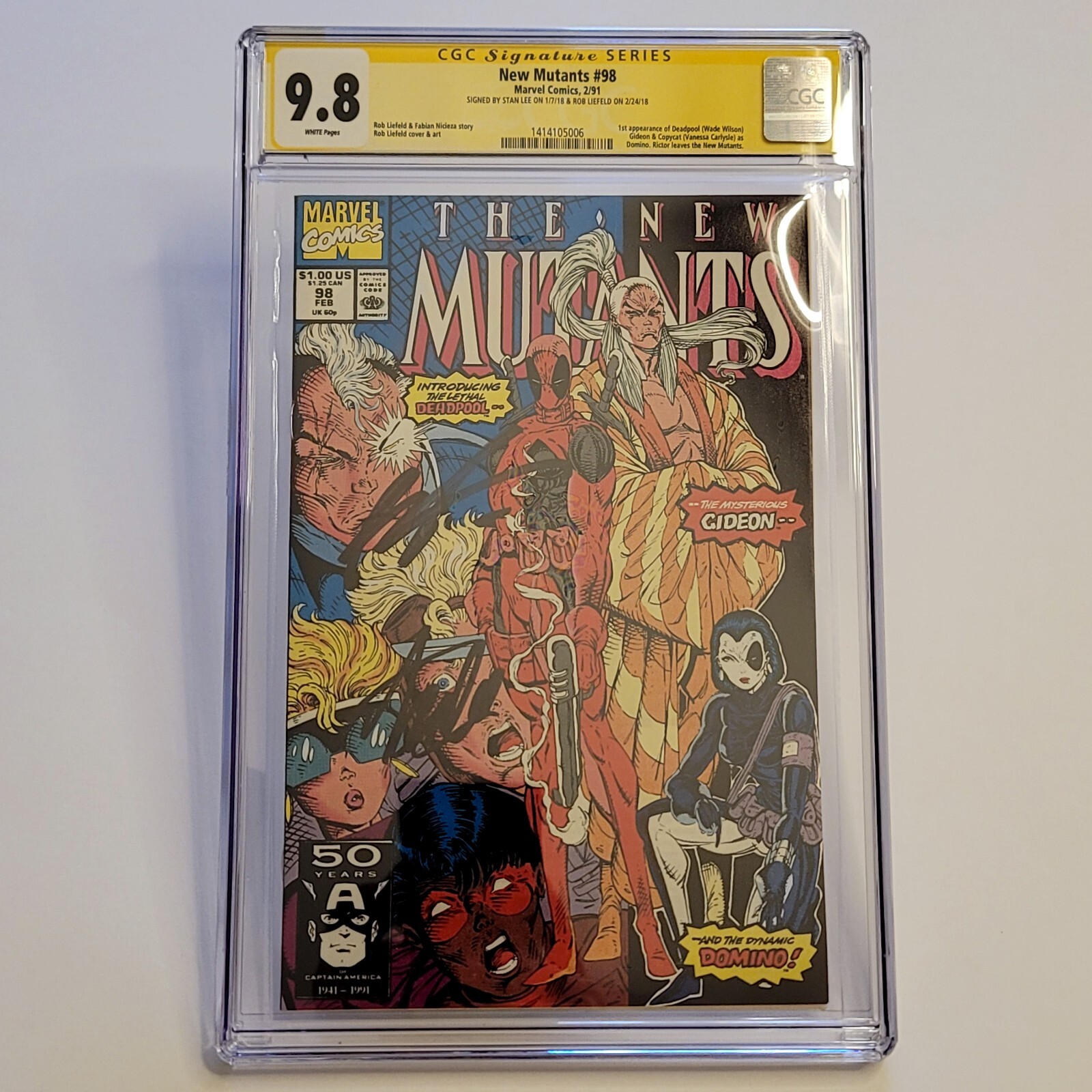 New Mutants #98 CGC SS 9.8 Signed by ROB LIEFELD AND STAN LEE New Mutants #98 CGC SS 9.8 Signed by ROB LIEFELD AND STAN LEE