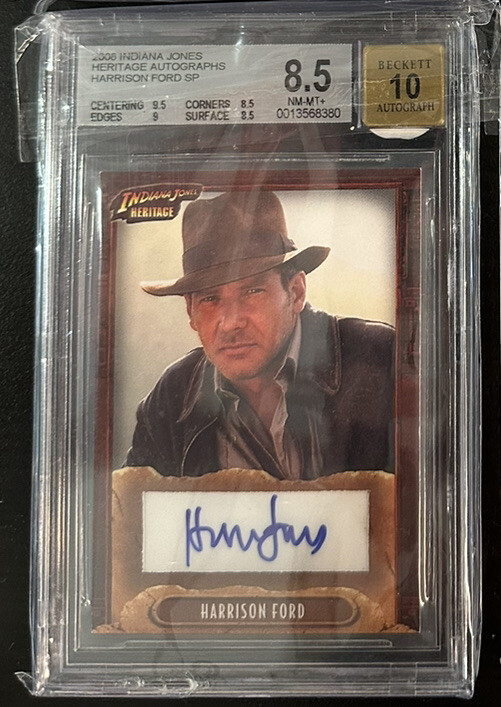 2008 INDIANA JONES TOPPS HERITAGE Harrison Ford AUTOGRAPH AUTO CARD BGS 10 2008 INDIANA JONES TOPPS HERITAGE Harrison Ford AUTOGRAPH AUTO CARD BGS 10