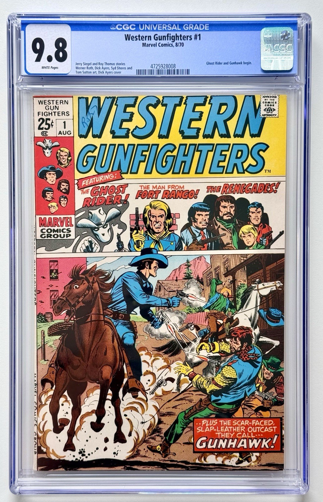 WESTERN GUNFIGHTERS 1 ◉ CGC 9.8 🔥 1970 Marvel* ORIGINAL GHOST RIDER * 1 Of 5 👀 WESTERN GUNFIGHTERS 1 ◉ CGC 9.8 🔥 1970 Marvel* ORIGINAL GHOST RIDER * 1 Of 5 👀
