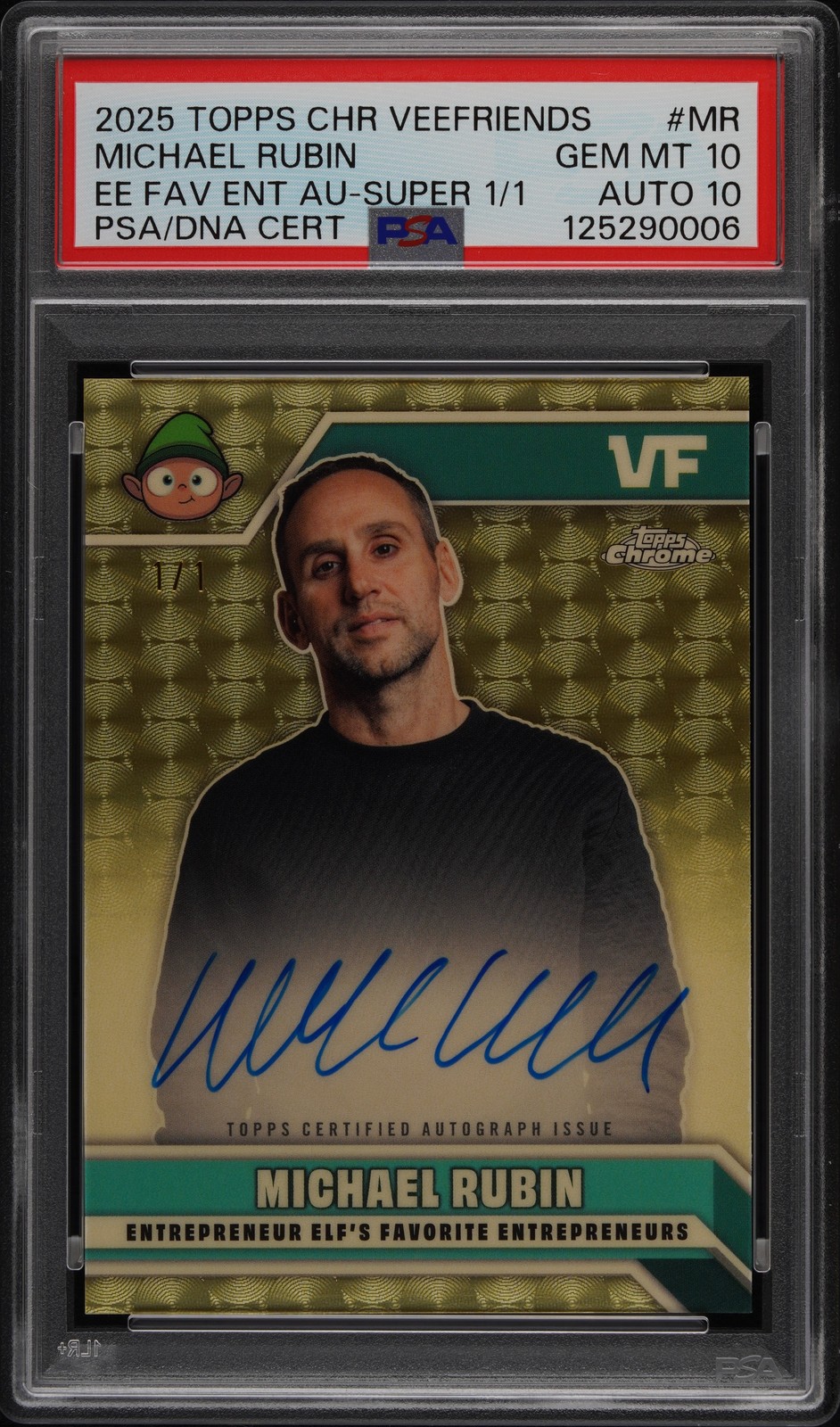 2025 SUPERFRACTOR 1/1 #MR MICHAEL RUBIN 1/1 PSA 10 AUTO 10