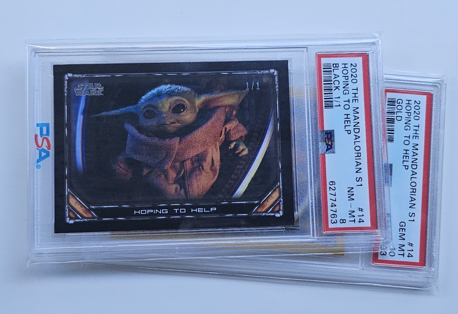 1/1 BLACK Topps Star Wars Mandalorian #14 PSA 8 2020 The Child Yoda Grogu RC 1/1 BLACK Topps Star Wars Mandalorian #14 PSA 8 2020 The Child Yoda Grogu RC