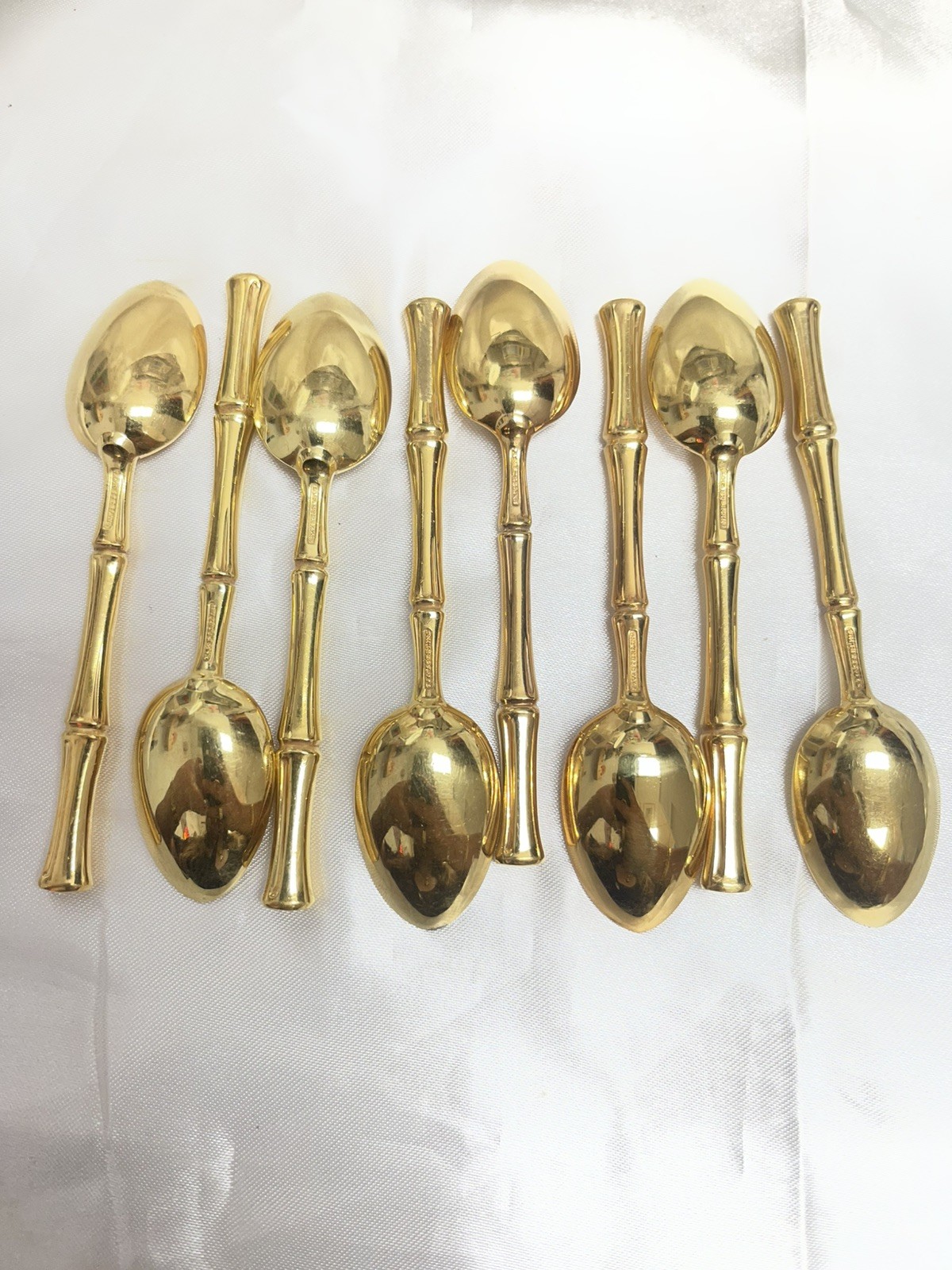 Tiffany & Co. Bamboo Silver, Gold Vermeil, 1961 Demitasse Spoon 4 1/4 silverware