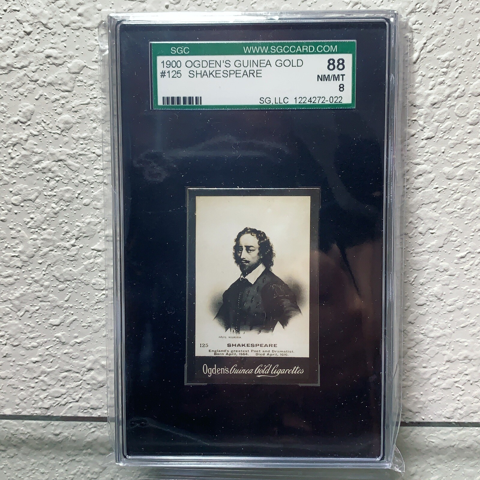 1900-1901 Ogdens Gold William Shakespeare PSA SGC 8 Highest Grade Pop 1 of 1