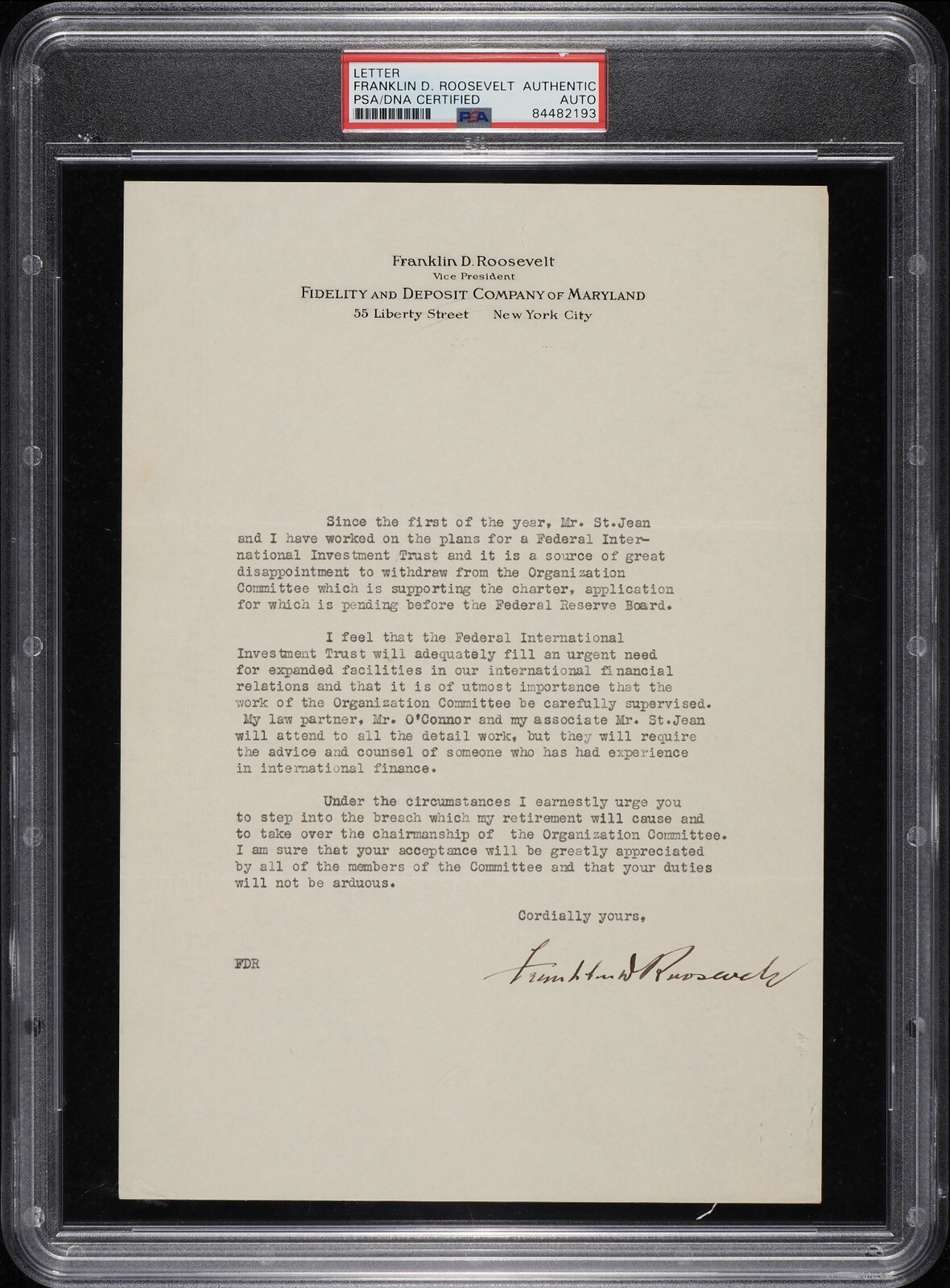 Franklin D. Roosevelt Signed Autographed Letter AUTO PSA/DNA AUTH 32nd President Franklin D. Roosevelt Signed Autographed Letter AUTO PSA/DNA AUTH 32nd President