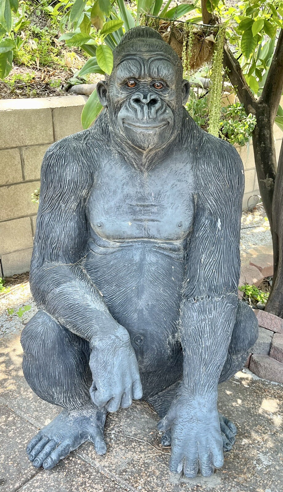 Silver Back Gorilla Sitting Large Life Size Statue Jungle Animal Prop Display Silver Back Gorilla Sitting Large Life Size Statue Jungle Animal Prop Display