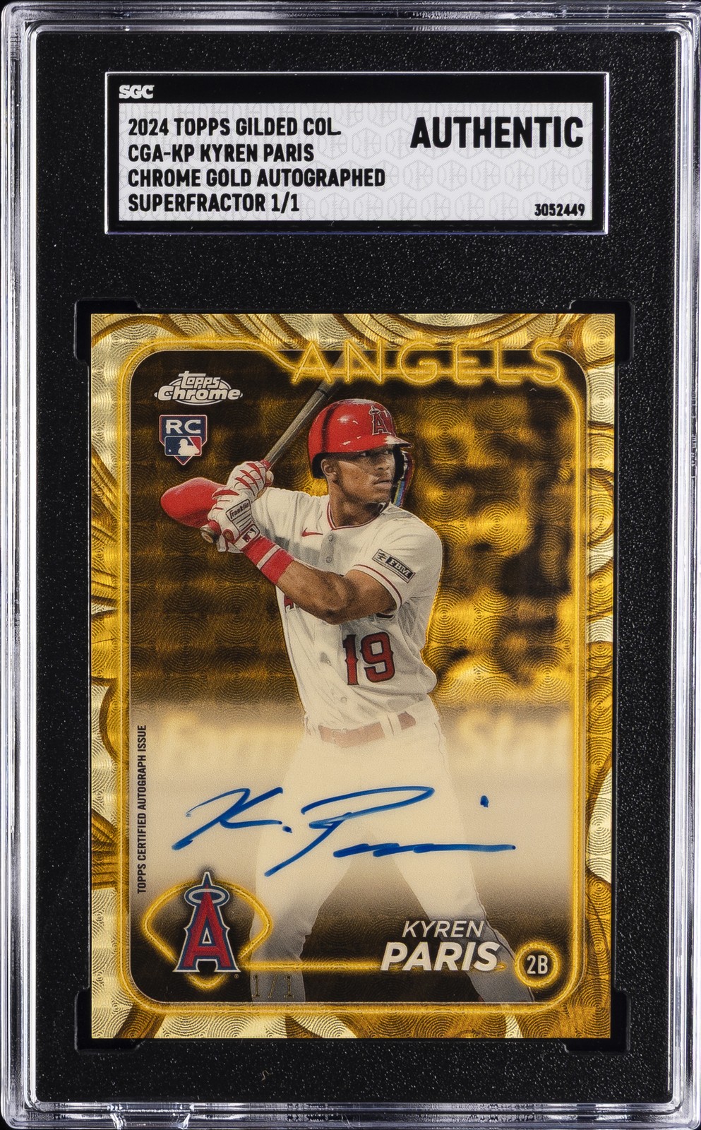 2024 TOPPS CHROME GILDED KYREN PARIS ROOKIE AUTO GOLD SUPERFRACTOR 1/1 SGC AUTH