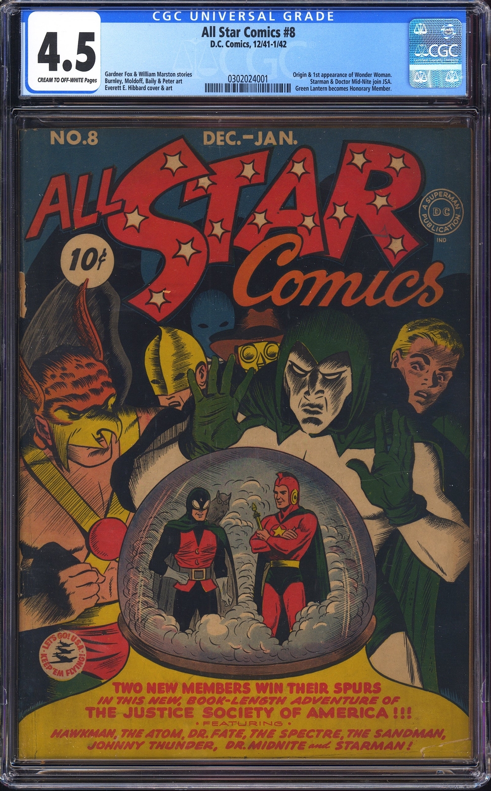 All Star Comics 8 CGC 4.5 All Star Comics 8 CGC 4.5
