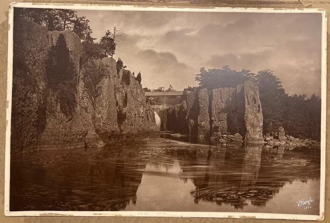 Antique Photo by Vernon Royle 1866 Paterson Great Falls 16x24 Inch Rare