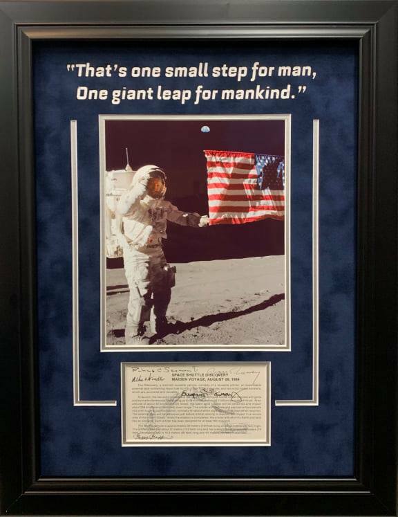 Eugene Gene Kranz & 4 NASA Flight Directors Signed Autograph Photo Display JSA