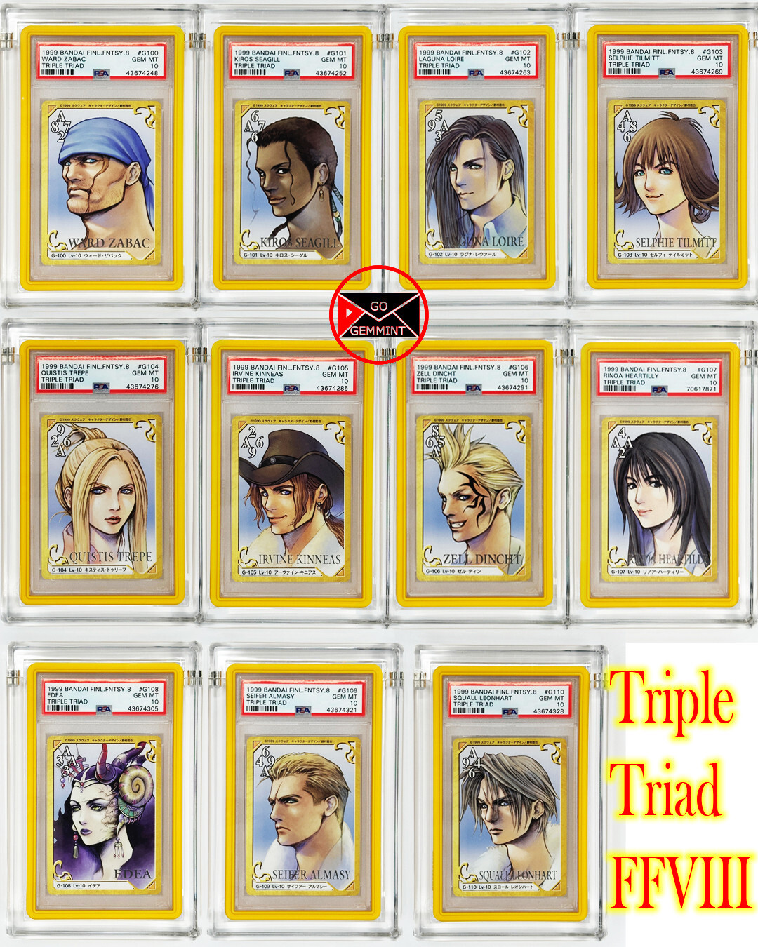 PSA 10 Complete Official Licensed 1999 FINAL FANTASY VIII Triple Triad 110 cards PSA 10 Complete Official Licensed 1999 FINAL FANTASY VIII Triple Triad 110 cards