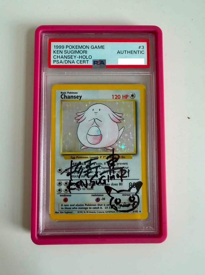 Ken Sugimori Signed Autograph 1999 Pokemon Base Chansey Holo -PSA Auto/Authentic Ken Sugimori Signed Autograph 1999 Pokemon Base Chansey Holo -PSA Auto/Authentic