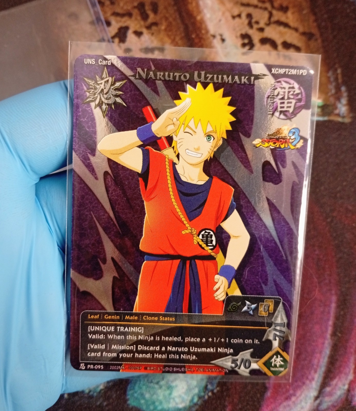 ⭐MINT⭐ CCG FOIL Promo NARUTO x GOKU Ultimate Ninja Storm 3 PR-095 Bandai Outfit
