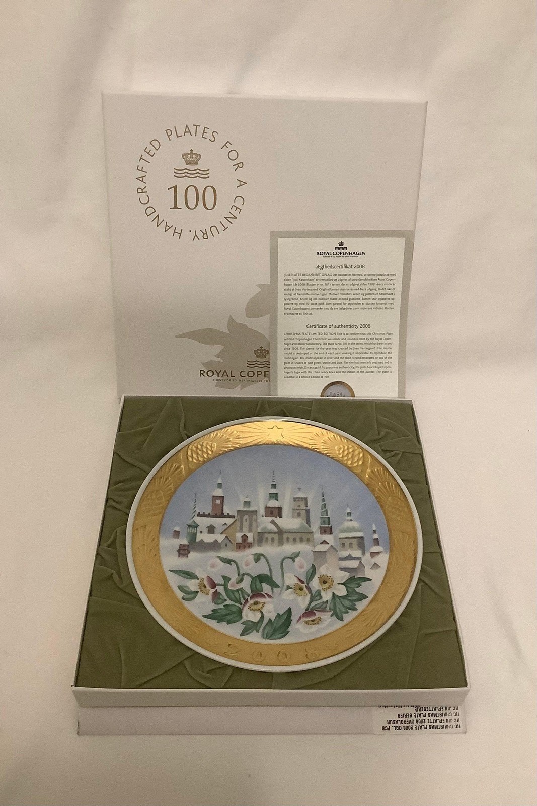 Royal Copenhagen Christmas plate from 2008 in overglaze 199 copies