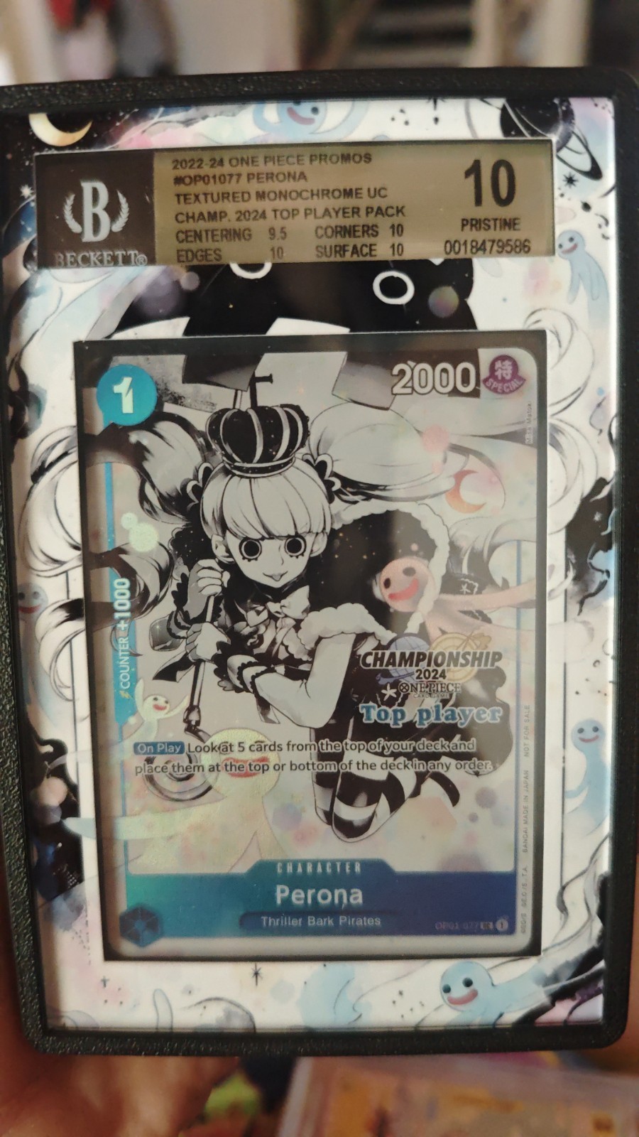 one piece Championship 2024 Top player texture Perona OP01-077 Eng BGS10 one piece Championship 2024 Top player texture Perona OP01-077 Eng BGS10